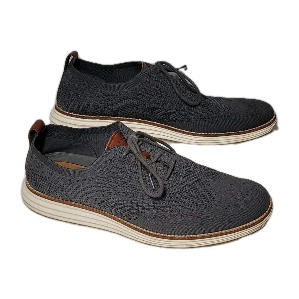 Cole Haan Shoes Mens 10M Gray Stitchlite Wingtip Oxford Zerogrand Shoes Sneakers